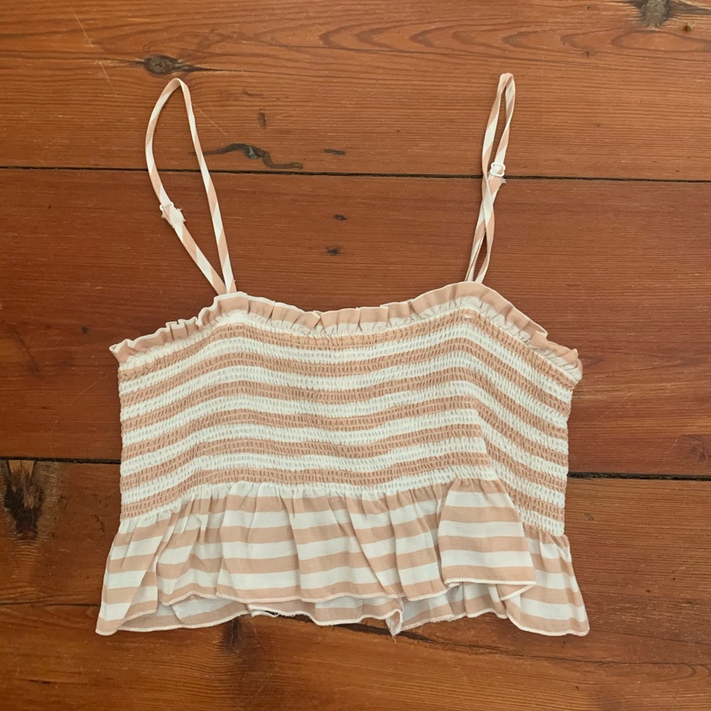 Olivaceous Smocked Cropped Tank